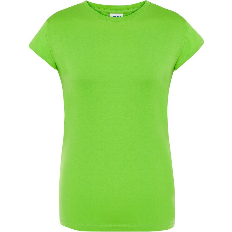 T-shirt femme col rond coupe droite manches courtes en coton pré-rétréci, 155 g/m²