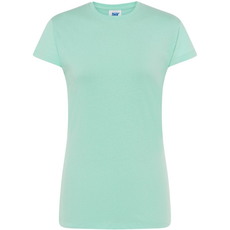 T-shirt femme col rond coupe droite manches courtes en coton pré-rétréci, 155 g/m²