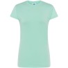T-shirt femme col rond coupe droite manches courtes en coton pré-rétréci, 155 g/m²