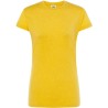 T-shirt femme col rond coupe droite manches courtes en coton pré-rétréci, 155 g/m²