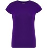 T-shirt femme col rond coupe droite manches courtes en coton pré-rétréci, 155 g/m²