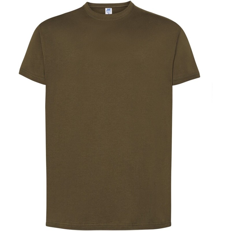 Tee-shirt col rond coupe droite manches courtes en coton ringspun, 190 g/m²