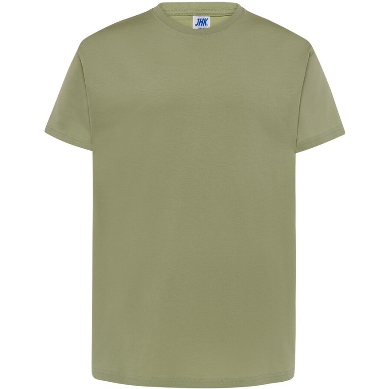 Tee-shirt col rond coupe droite manches courtes en coton ringspun, 190 g/m²