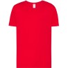 T-shirt col V manches courtes en coton doux lavé aux enzymes, 160 g/m²
