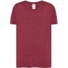 T-shirt col V manches courtes en coton doux lavé aux enzymes, 160 g/m²