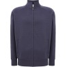 Sweat grand zip sans capuche, intérieur gratté, poches latérales, 290 g/m²