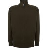 Sweat grand zip sans capuche, intérieur gratté, poches latérales, 290 g/m²