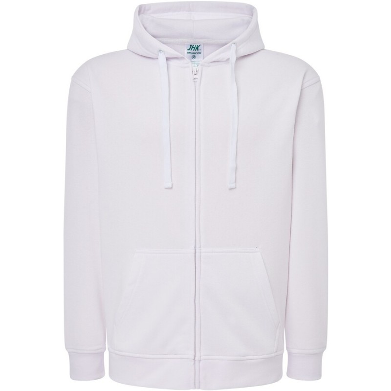 Sweat capuche zippé unisexe, cordon de serrage ton sur ton, 290 g/m²