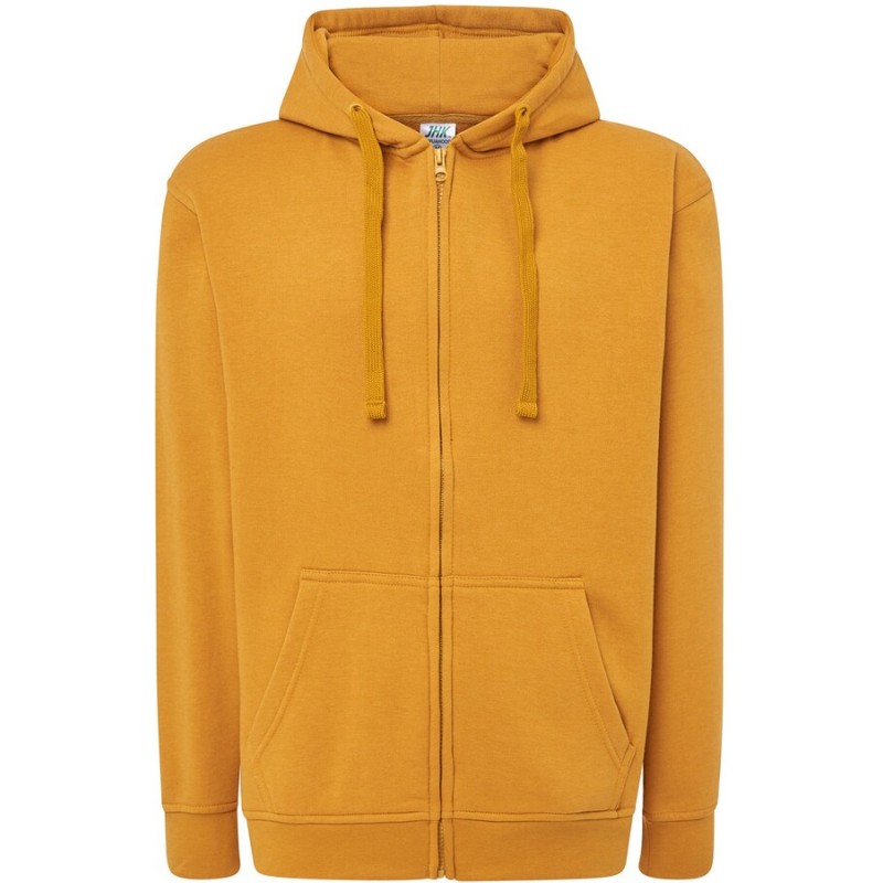 Sweat capuche zippé unisexe, cordon de serrage ton sur ton, 290 g/m²