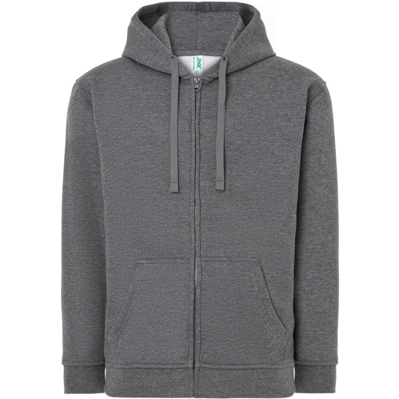 Sweat capuche zippé unisexe, cordon de serrage ton sur ton, 290 g/m²