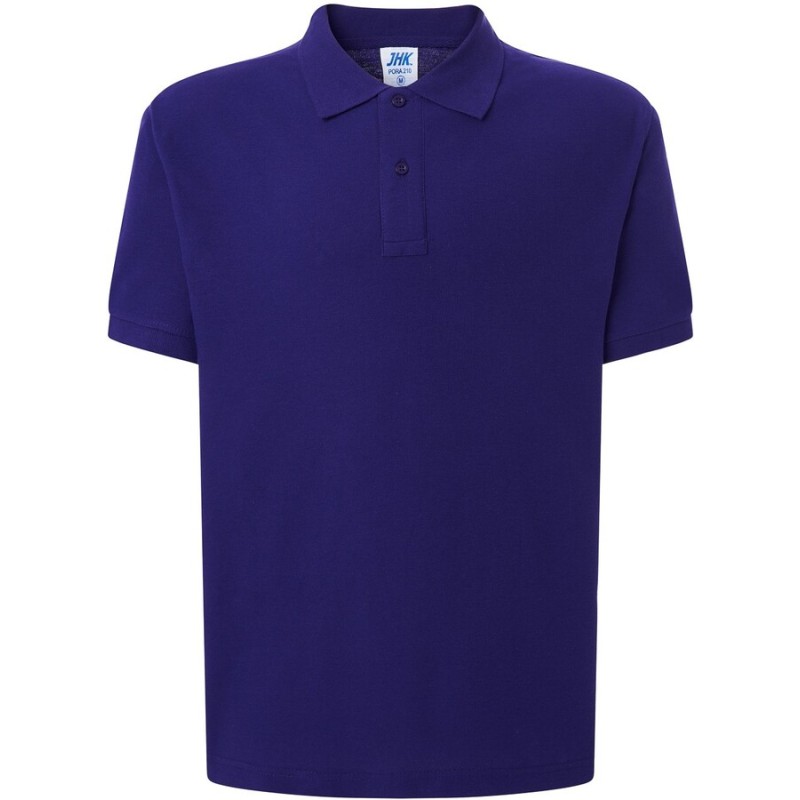 Polo homme maille piquée, coupe droite, boutons ton sur ton, en coton, 200 g/m²