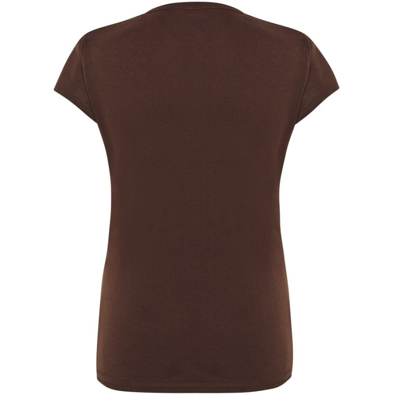 T-shirt femme col rond coupe droite manches courtes en coton pré-rétréci, 155 g/m²