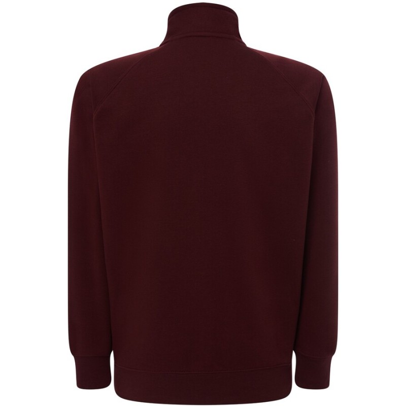 Sweat grand zip sans capuche, intérieur gratté, poches latérales, 290 g/m²