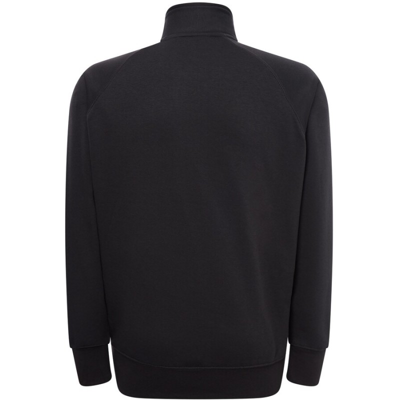 Sweat grand zip sans capuche, intérieur gratté, poches latérales, 290 g/m²