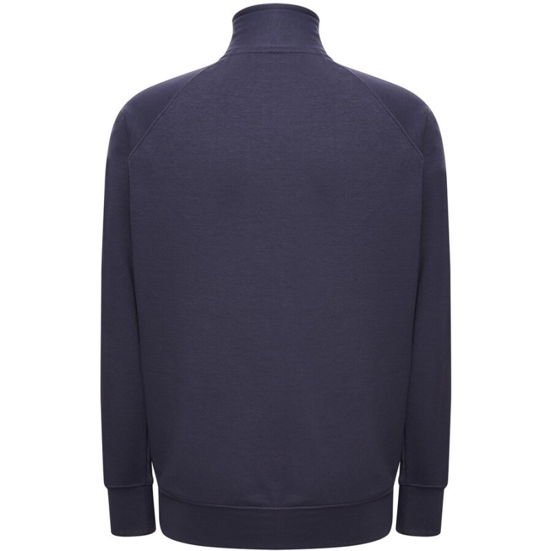 Sweat grand zip sans capuche, intérieur gratté, poches latérales, 290 g/m²