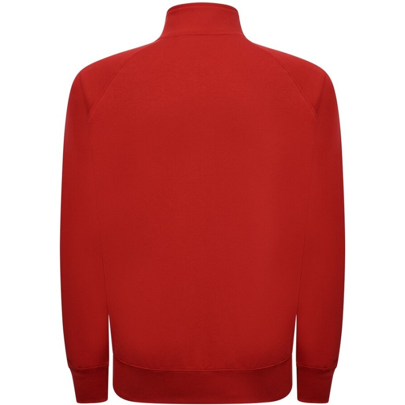 Sweat grand zip sans capuche, intérieur gratté, poches latérales, 290 g/m²