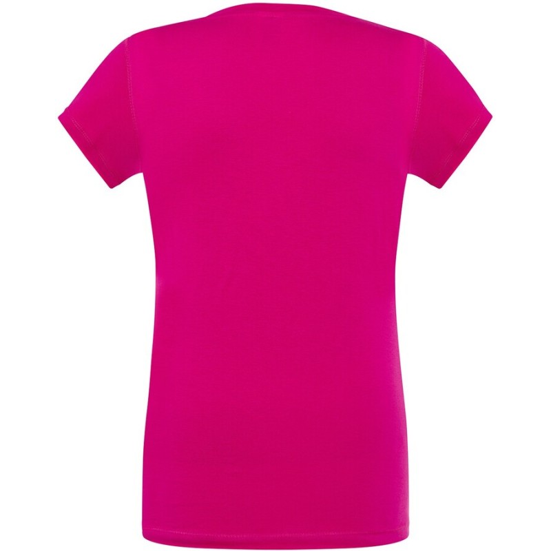T-shirt femme col V manches courtes coupe cintrée en coton, 140 g/m²