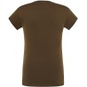 T-shirt femme col V manches courtes coupe cintrée en coton, 140 g/m²