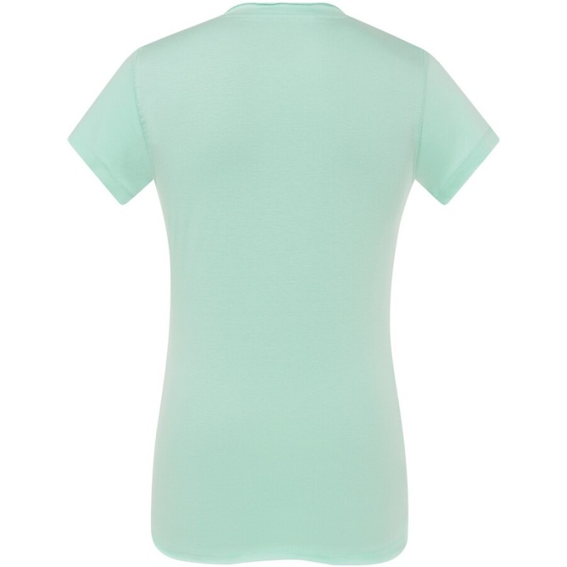 T-shirt femme col V manches courtes coupe cintrée en coton, 140 g/m²
