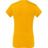 T-shirt femme col V manches courtes coupe cintrée en coton, 140 g/m²