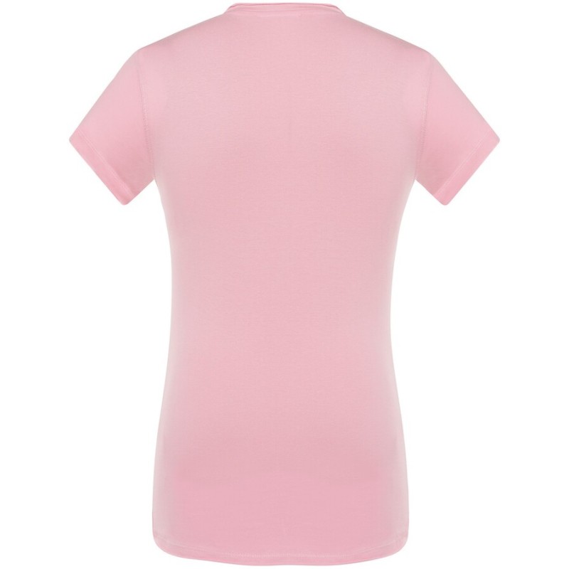 T-shirt femme col V manches courtes coupe cintrée en coton, 140 g/m²