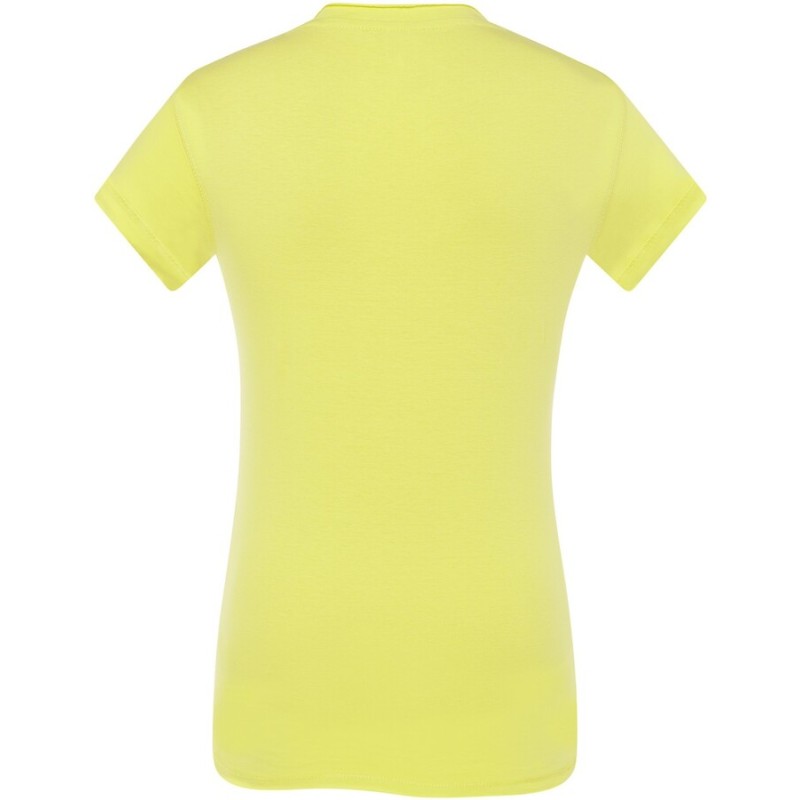 T-shirt femme col V manches courtes coupe cintrée en coton, 140 g/m²