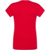 T-shirt femme col V manches courtes coupe cintrée en coton, 140 g/m²