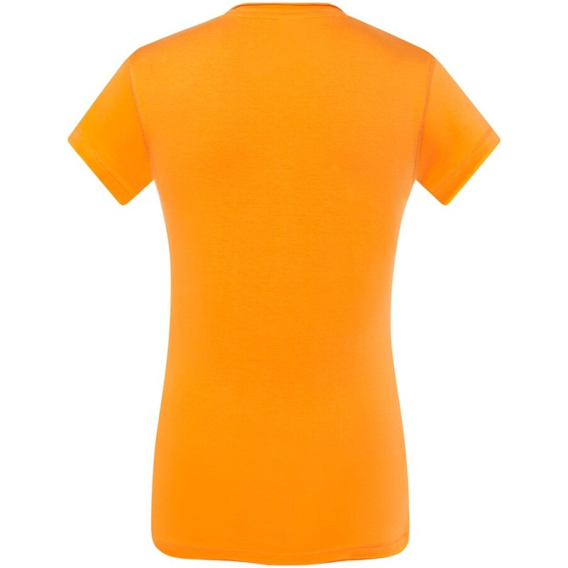 T-shirt femme col V manches courtes coupe cintrée en coton, 140 g/m²