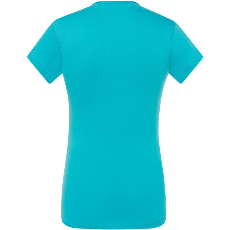 T-shirt femme col V manches courtes coupe cintrée en coton, 140 g/m²