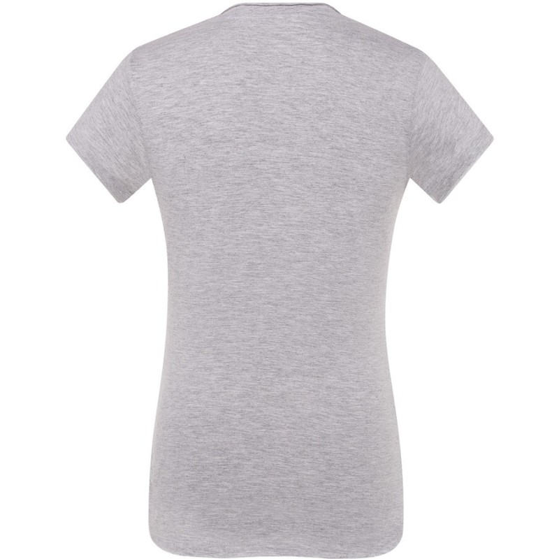 T-shirt femme col V manches courtes coupe cintrée en coton, 140 g/m²