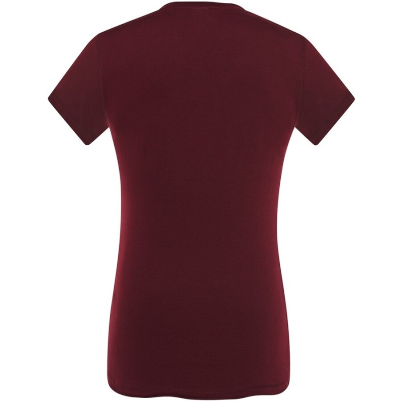 T-shirt femme col V manches courtes coupe cintrée en coton, 140 g/m²