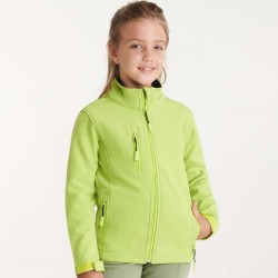 Veste enfant softshell 2 couches ton sur ton doublée polaire, 300 g/m²