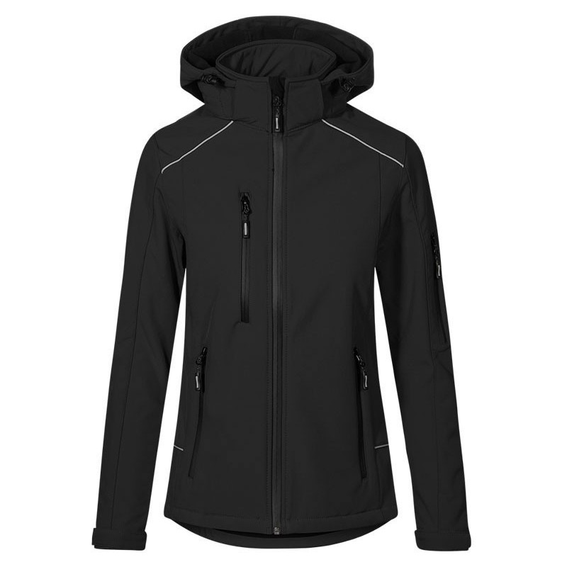 Veste softshell femme 3 couches capuche amovible NO LABEL, 310 g/m²