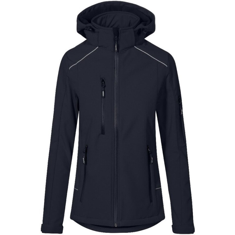 Veste softshell femme 3 couches capuche amovible NO LABEL, 310 g/m²