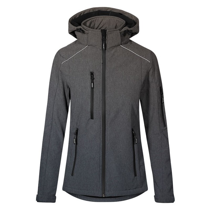 Veste softshell femme 3 couches capuche amovible NO LABEL, 310 g/m²