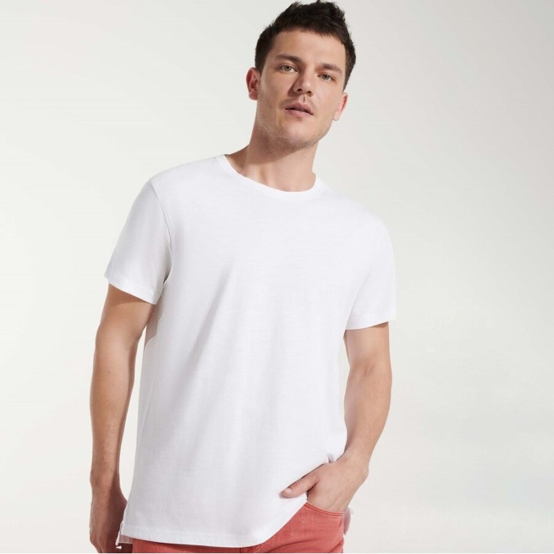 T-shirt manches courtes en coton chiné incliné, 150 g/m²