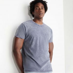 T-shirt homme manches courtes effet jeans en coton, 160 g/m²