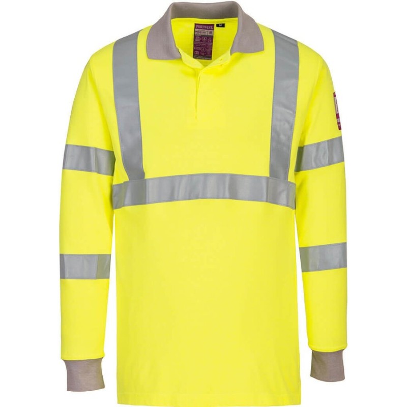 Polo manches longues FR antistatique et HiVis