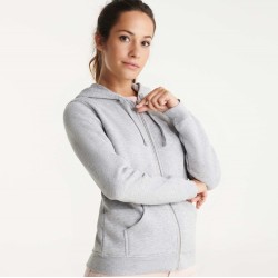 Sweat-shirt cintré pour femme zippé à capuche doublée, 280 g/m²