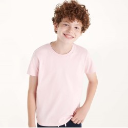 T-shirt enfant épais manches courtes col rond avec élasthanne, 190 g/m²