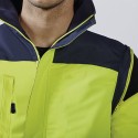 Parka haute visibilité à capuche combinée en deux couleurs, 400 g/m²