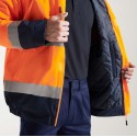 Parka haute visibilité à capuche combinée en deux couleurs, 400 g/m²