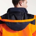 Parka haute visibilité à capuche combinée en deux couleurs, 400 g/m²
