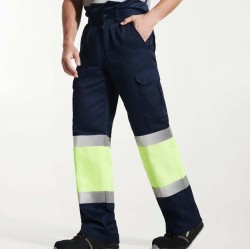 Pantalon d'été haute visibilité combiné en deux couleurs, 200 g/m²