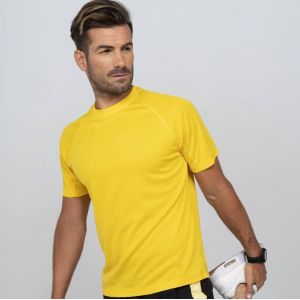 Tee-shirt de sport homme col rond manches raglan, 130 g/m²