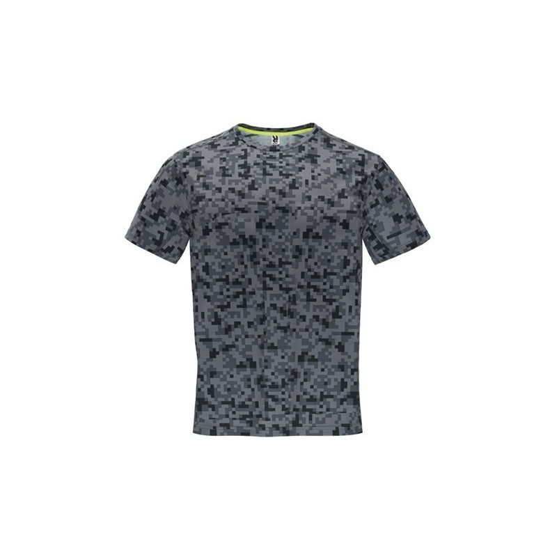 T-shirt de sport en manches courtes avec motifs pixellisés, 140 g/m²