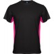 T-shirt technique homme bicolore polyester manches courtes avec col rond et bande de propreté, 150 g/m²