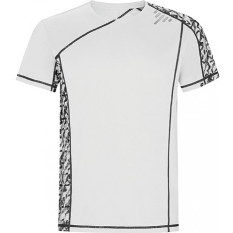 T-shirt de sport technique imprimé manches raglan en polyester recyclé
