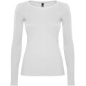 T-shirt femme coton coupe semi-ajustée, manches longues et col achevée avec liseré fin, 160 g/m²