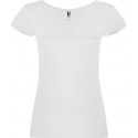 T-shirt femme coton manches courtes avec col rond prononcé, 155 g/m²